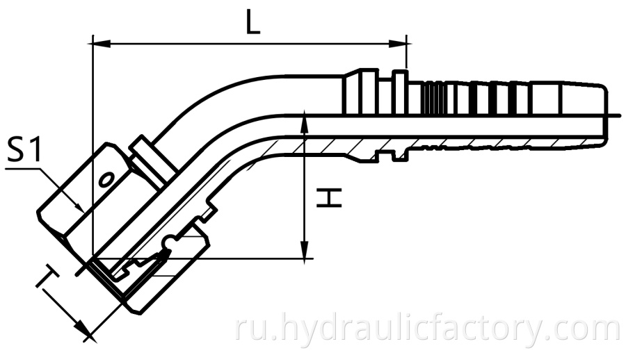 45 Degree Metric Female 24 Cone Fittings Drawing